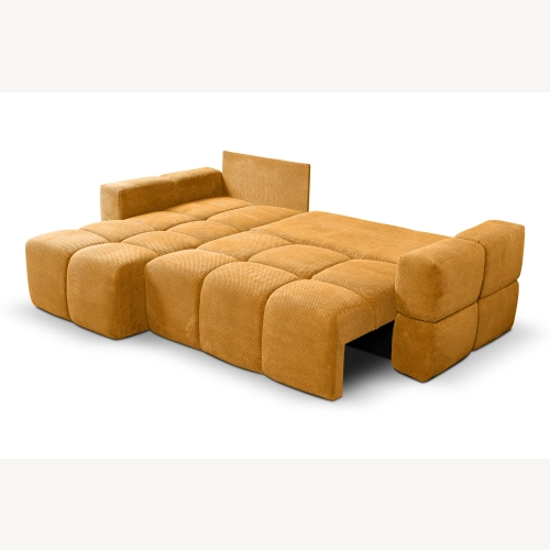 Fumo Komfortowa sofa narożna pikowana Tkanina Onega 19